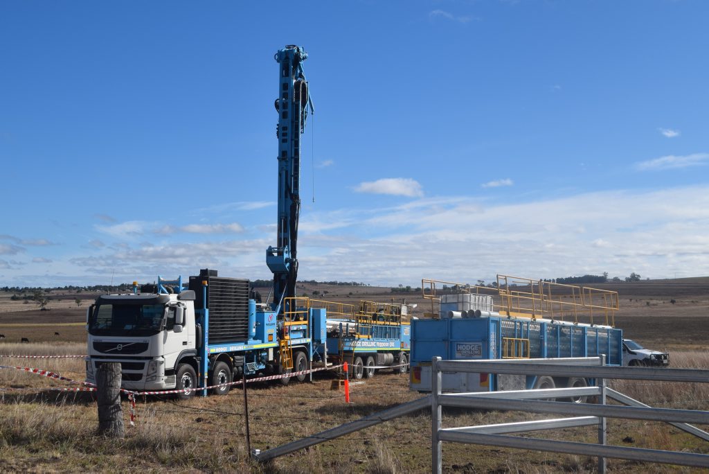 The coal drilling rig in action at Mt Marshall. Photo Jayden Brown / Warwick Daily News
